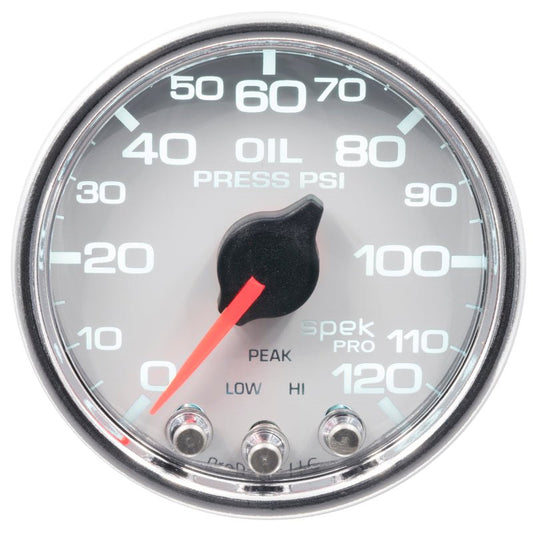 Autometer Spek-Pro 2-1/16in 0-120 PSI Digital Stepper Motor w/Peak & Warn Oil Pressue Gauge AutoMeter Gauges