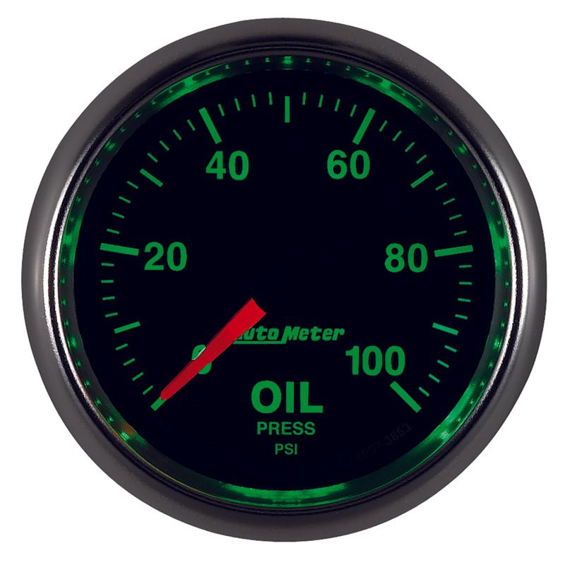 Autometer GS Series 2-1/16in Oil Pressure Gauge 100PSI Electric Full Sweep AutoMeter Gauges