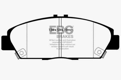 EBC 92-96 Honda Prelude 2.2 Greenstuff Front Brake Pads