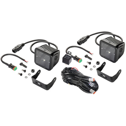 Hella Universal Black Magic 3.2in L.E.D. Cube Kit - Flood Beam (Long Range) Hella Fog Lights