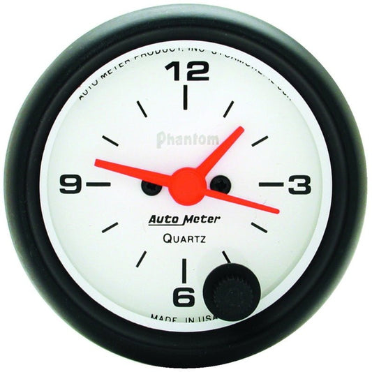 Autometer Phantom 52mm 12V Electronic Clock Gauge AutoMeter Gauges