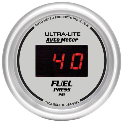 Autometer Ultra-Lite 52MM 5-100 PSI Digital Fuel Pressure Gauge AutoMeter Gauges