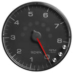 Autometer Spek-Pro Gauge Tachometer 5in 8K Rpm W/Shift Light & Peak Mem Black/Black AutoMeter Gauges