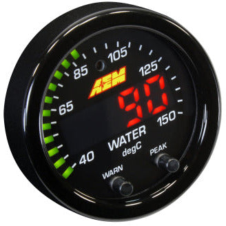 AEM X-Series Temperature 100-300F Gauge Kit (ONLY Black Bezel and Water Temp. Faceplate) AEM Gauges