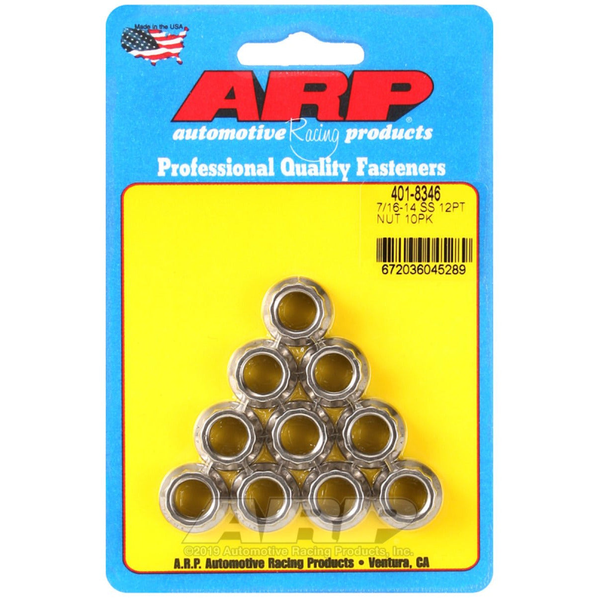 ARP 7/16-14 12PT Nut Kit SS - 10 PK ARP Hardware Kits - Other