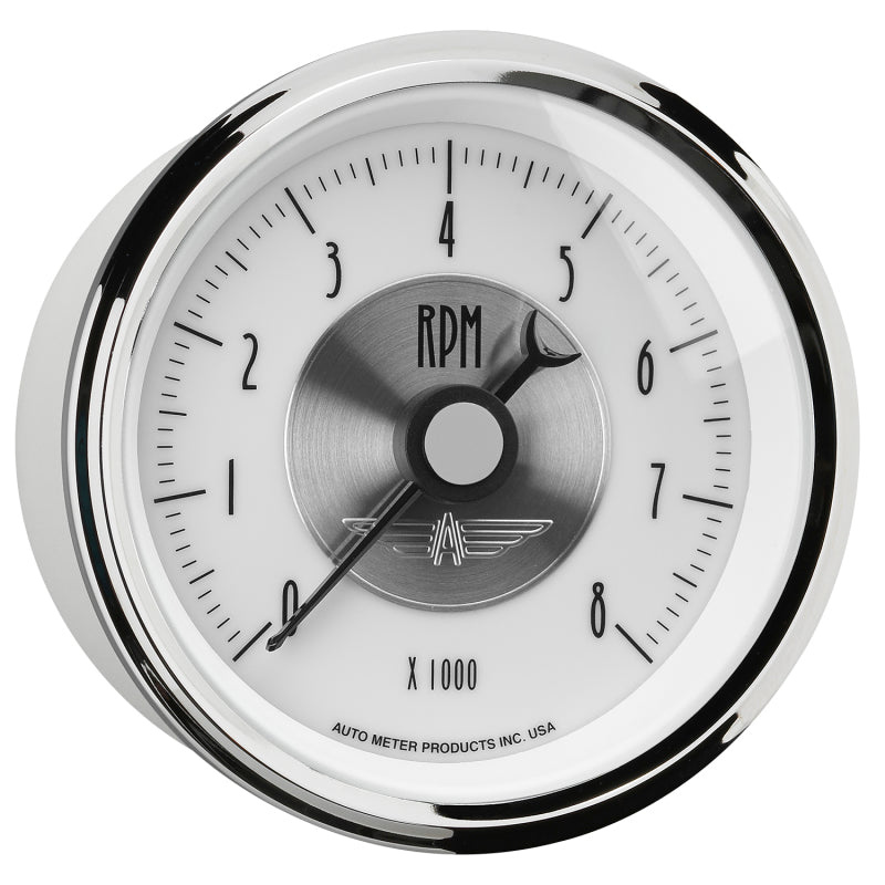 Autometer Prestige Pearl Series - Tachometer 3 3/8in 8K RPM In-Dash AutoMeter Gauges