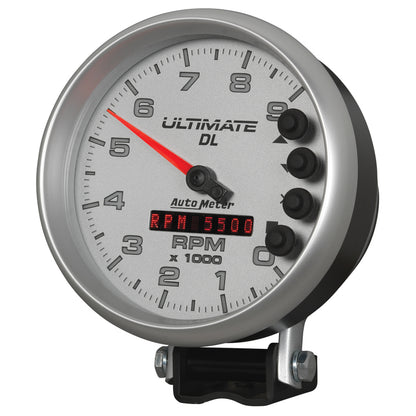 AutoMeter Gauge Tach 5in. 9K RPM Pedestal Datalogging Ultimate Dl Playback Silver AutoMeter Performance Monitors