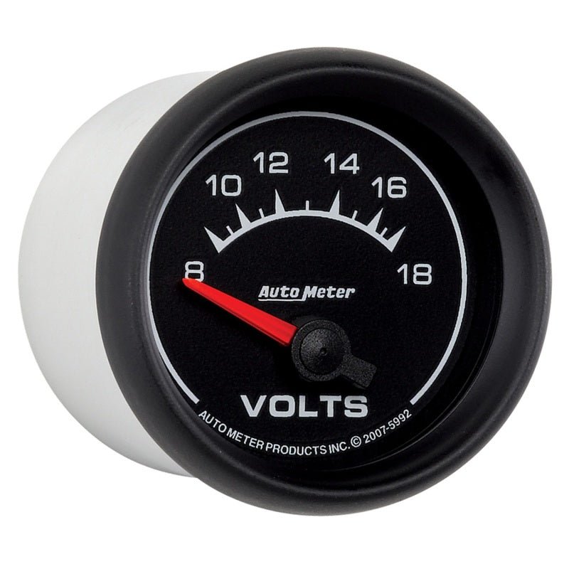 Autometer Euro-Style 2-1/16in 8-18V Short Sweep Electronic Voltmeter Gauge AutoMeter Gauges