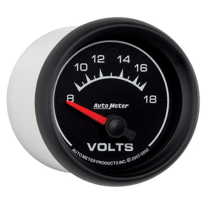 Autometer Euro-Style 2-1/16in 8-18V Short Sweep Electronic Voltmeter Gauge AutoMeter Gauges