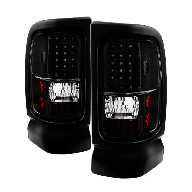 Xtune Dodge Ram 1500 94-01 C-Shape LED Tail Lights Black ALT-ON-DRAM94-G2-LED-BK SPYDER Tail Lights