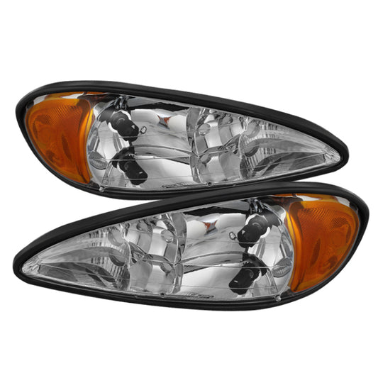 Xtune Pontiac Grand Am 99-05 Crystal Headlights Chrome HD-JH-PGAM99-AM-C SPYDER Headlights