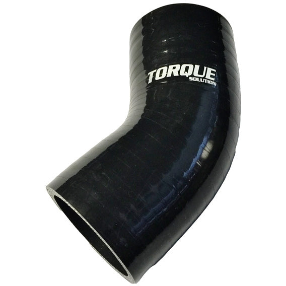 Torque Solution 45 Degree Silicone Elbow: 2.25 inch Black Universal Torque Solution Silicone Couplers & Hoses