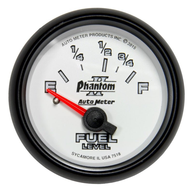 Autometer Phantom II Gauge Fuel Level 2 1/16in 16e To 158f Elec Phantom II AutoMeter Gauges
