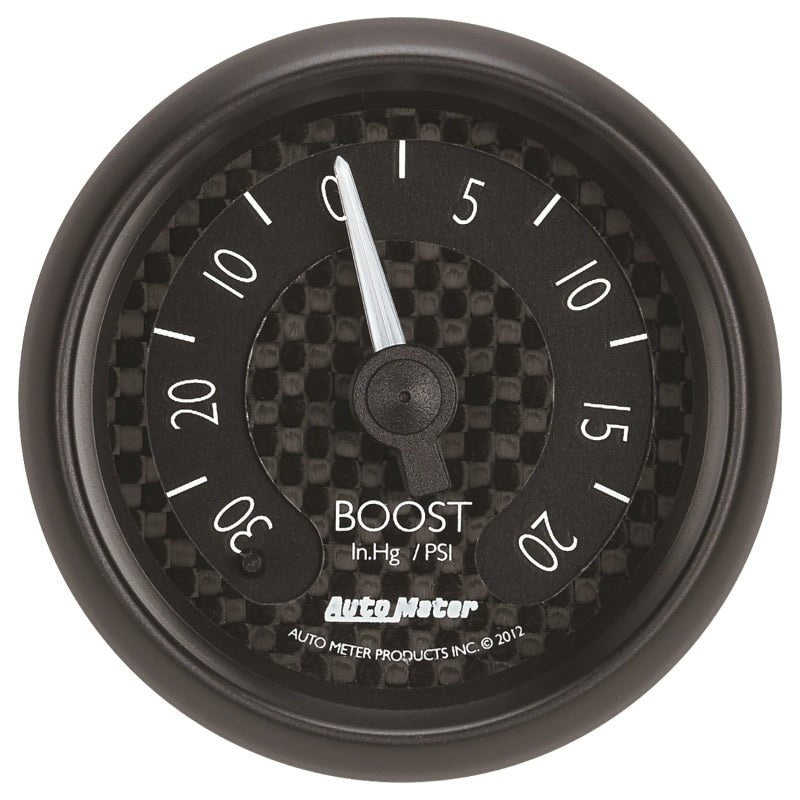 Autometer GT Series 52mm Mechanicl 30 In Hg/20 psi Vacuum/Boost Gauge AutoMeter Gauges