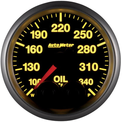 Autometer Elite 52mm 100-340 Deg F Oil Temp Peak & Warn w/ Electronic Control Gauge AutoMeter Gauges