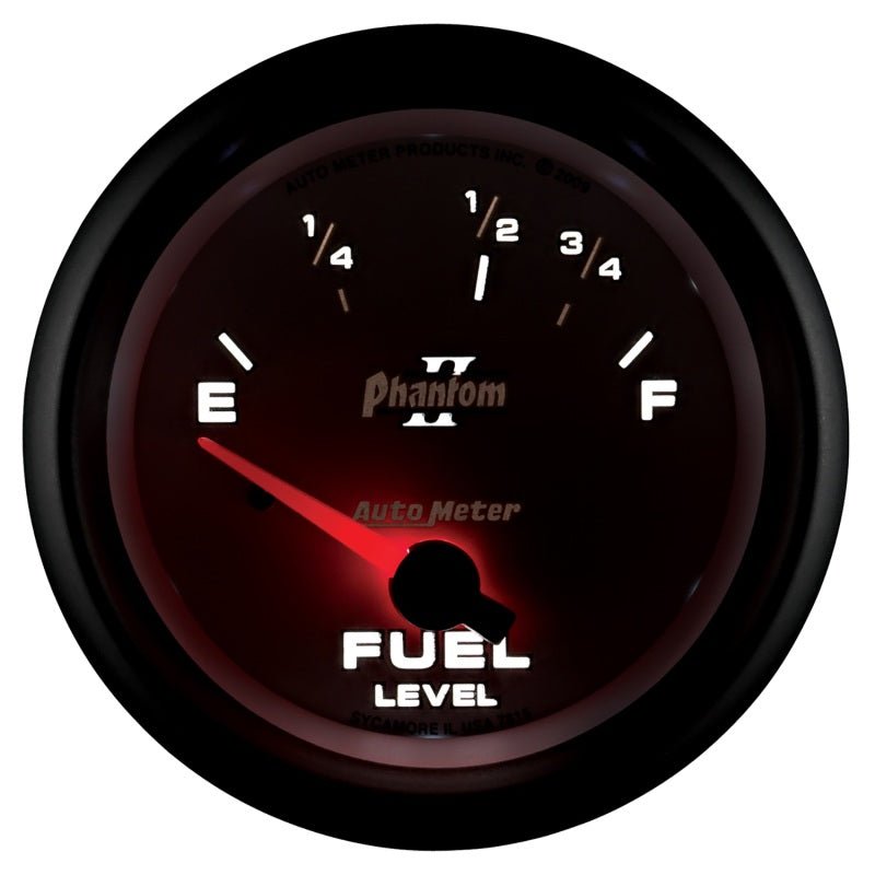 Autometer Phantom II 2-5/8in / 73 Ohms Empty - 10 Ohms Full Electrical Fuel Level Gauge AutoMeter Gauges