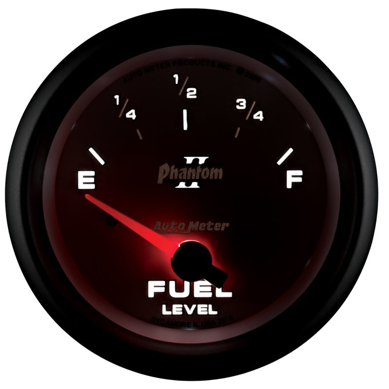 AutoMeter Gauge Fuel Level 2-5/8in. 240 Ohm(e) to 33 Ohm(f) Elec Phantom II AutoMeter Gauges