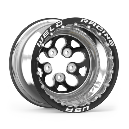 Weld Alpha-1 15x13 / 5x4.5 BP / 3in BS Black Wheel - Black Double Beadlock MT