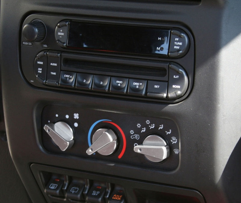 Rugged Ridge 3-Pc Alu Climate Control Knob Set Blue 99-06TJ Rugged Ridge Dash & Interior Trim