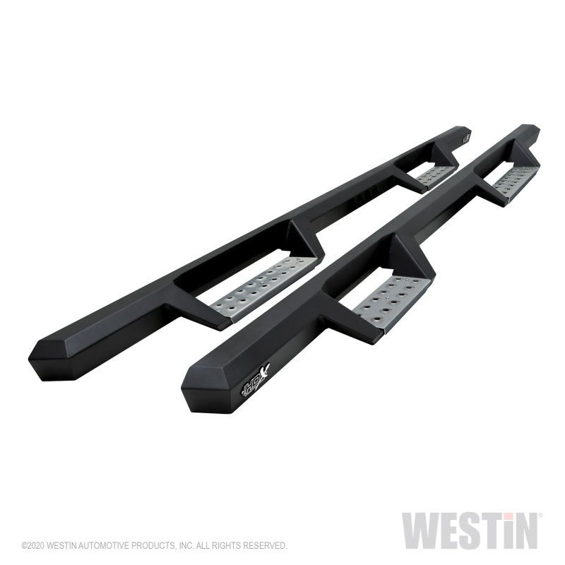 Westin 04-13 Chevy Silverado 1500 Crew Cab HDX Stainless Drop Nerf Step Bars - Textured Black