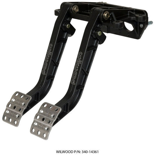 Wilwood Adjustable-Tandem Dual Pedal - Brake / Clutch - Fwd. Swing Mount - 7.0:1 - Black E-Coat Wilwood Pedals