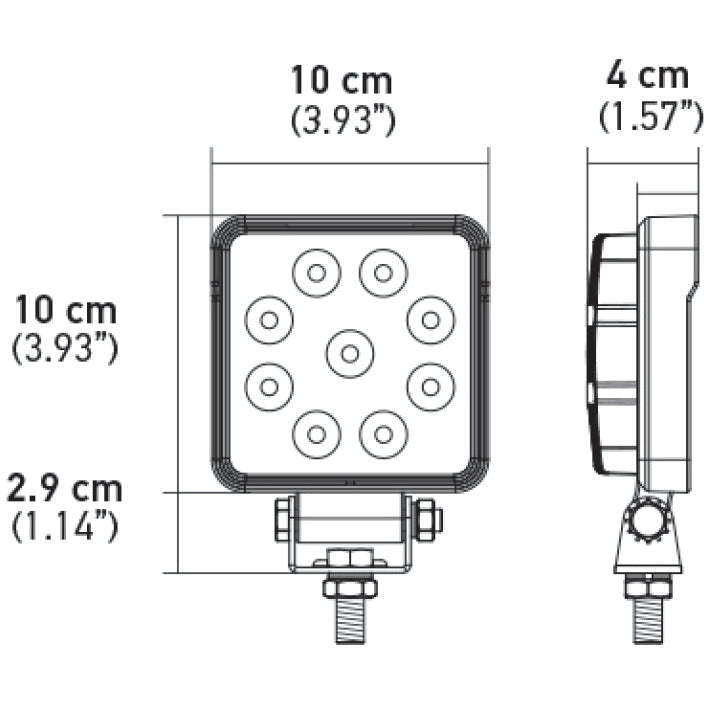 Hella ValueFit Work Light 4SQ 1.0 LED MV LR LT Hella Work Lights