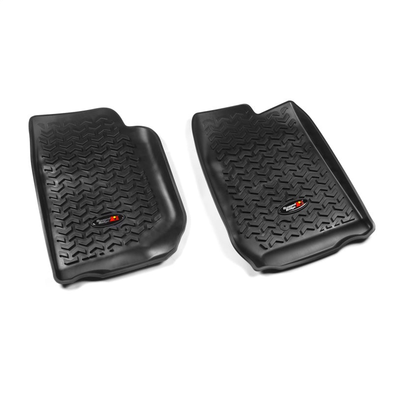 Rugged Ridge Floor Liner Front Black 2007-2018 Jeep Wrangler Unlimited JK 4 Dr Rugged Ridge Floor Mats - Rubber