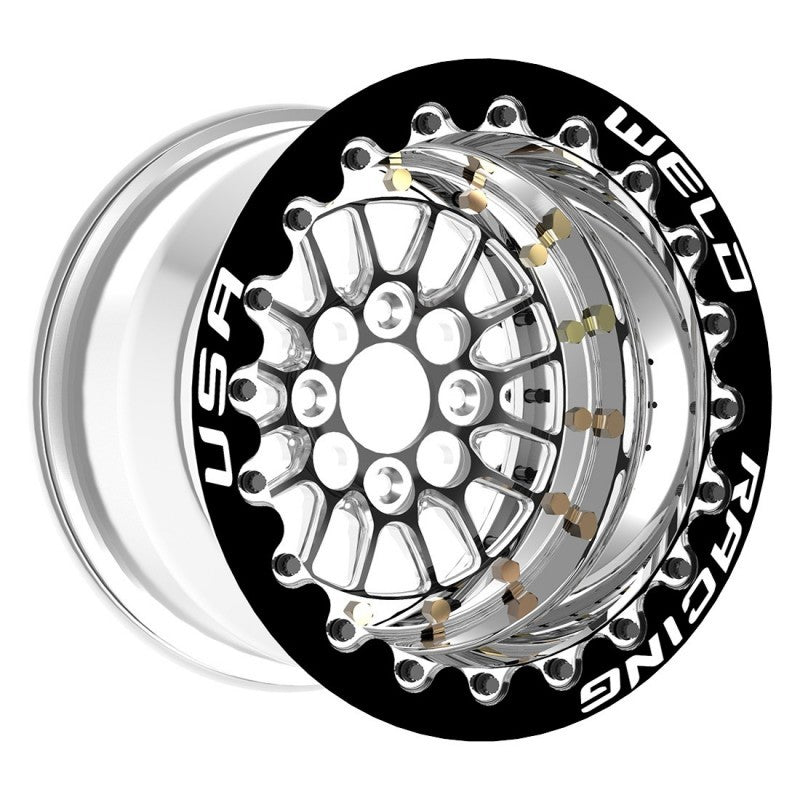 Weld Tuner Import 15x7 / 4x100mm BP / 5in. BS Black CTR Black Single Beadlock MT Weld Wheels - Forged