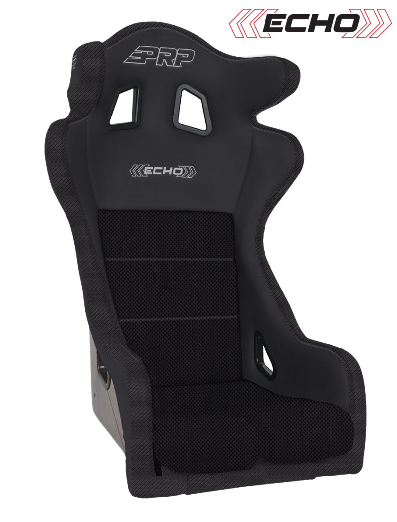 PRP Echo Composite Seat- Black (PRP Black Outline/Delta Black- Black Stitching)