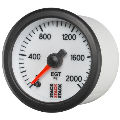 Autometer Stack 52mm 0-2000 Deg F Pro Stepper Motor Exhaust Gas Temp Gauge - White AutoMeter Gauges