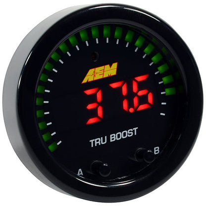 AEM X-Series Tru-Boost Controller Gauge w/ Boost Control Solenoid 80PSIg Internal MAP Sensor AEM Gauges