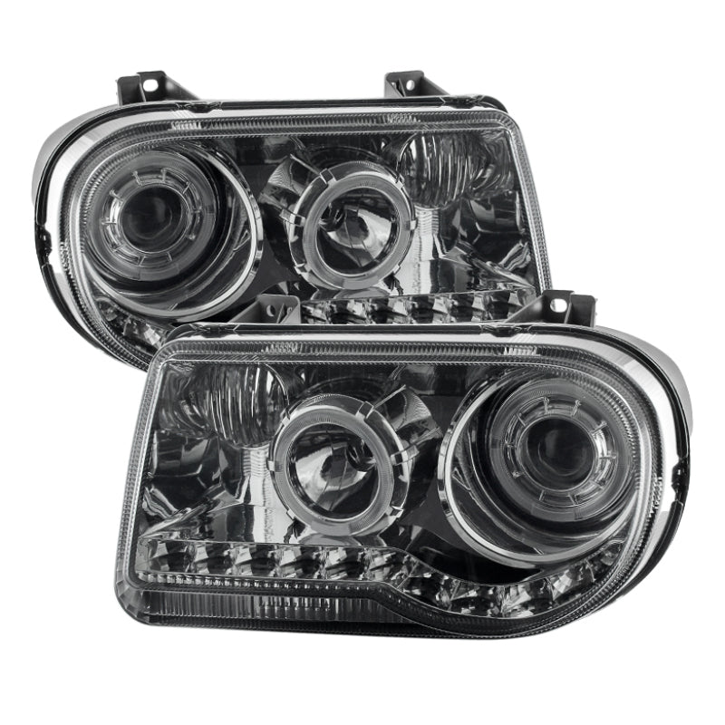 Xtune Chrysler 300C 05-10 ( Not 300 ) Halo Projector Headlights Smoke PRO-JH-C300C-LED-SM SPYDER Headlights