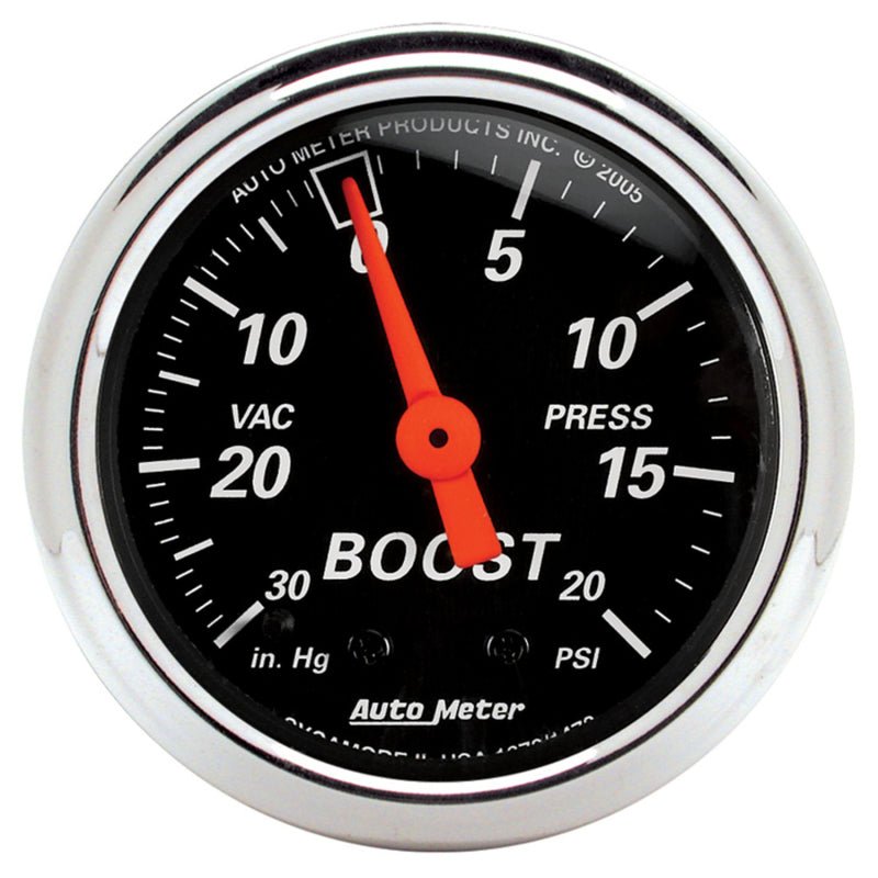 Autometer Designer 2-1/16in Mechanical 30 In Hg-Vac / 20 PSI Vacuum/Boost Gauge AutoMeter Gauges