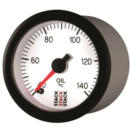 Autometer Stack 52mm 40-140 Deg C 1/8in NPTF Male Pro Stepper Motor Oil Temp Gauge - White AutoMeter Gauges