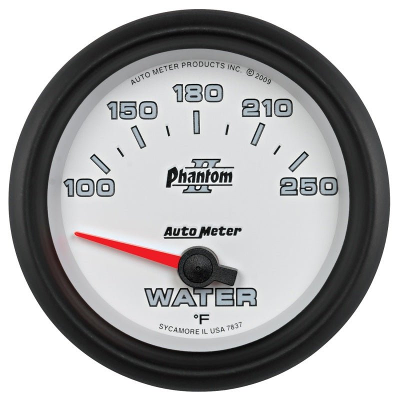 Autometer Phantom II 2-5/8in 100-250 Degrees F Electrical Water Temperature Gauge AutoMeter Gauges