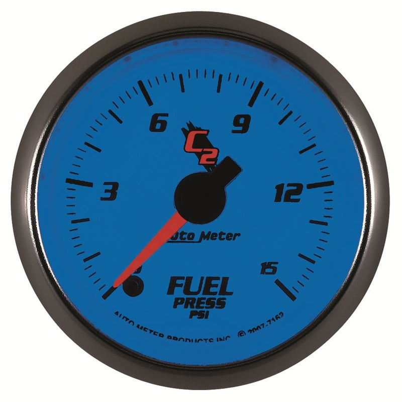 AutoMeter Gauge Fuel Pressure 2-1/16in. 15PSI Digital Stepper Motor C2 AutoMeter Gauges