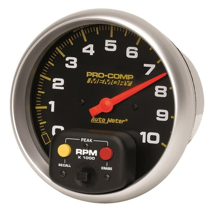 Autometer Pro-Comp 5 inch 10K RPM with Peak Memory  In-Dash Tachometer AutoMeter Gauges