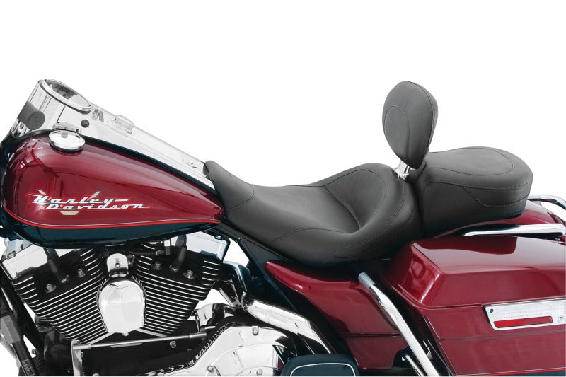 Mustang 97-07 Harley Rd King, 06-07 Str Glide, 00-05 Eagle Std Solo Seat W/Driver Backrest - Black