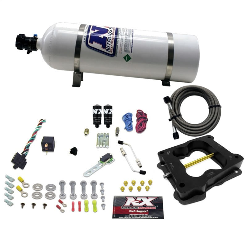 Nitrous Express Q-Jet/Holley Spread Bore Hitman Plus Nitrous Kit (50-200HP) w/15lb Bottle Nitrous Express Nitrous Systems