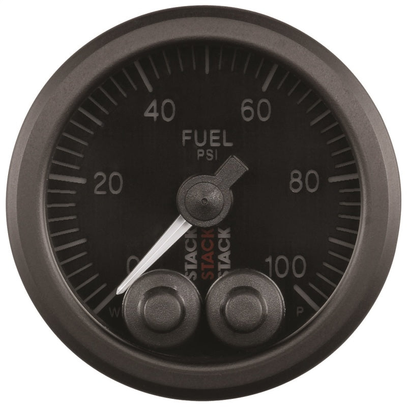 Autometer Stack Instruments Pro Control 52mm 0-100 PSI Fuel Pressure Gauge - Black (1/8in NPTF Male) AutoMeter Gauges