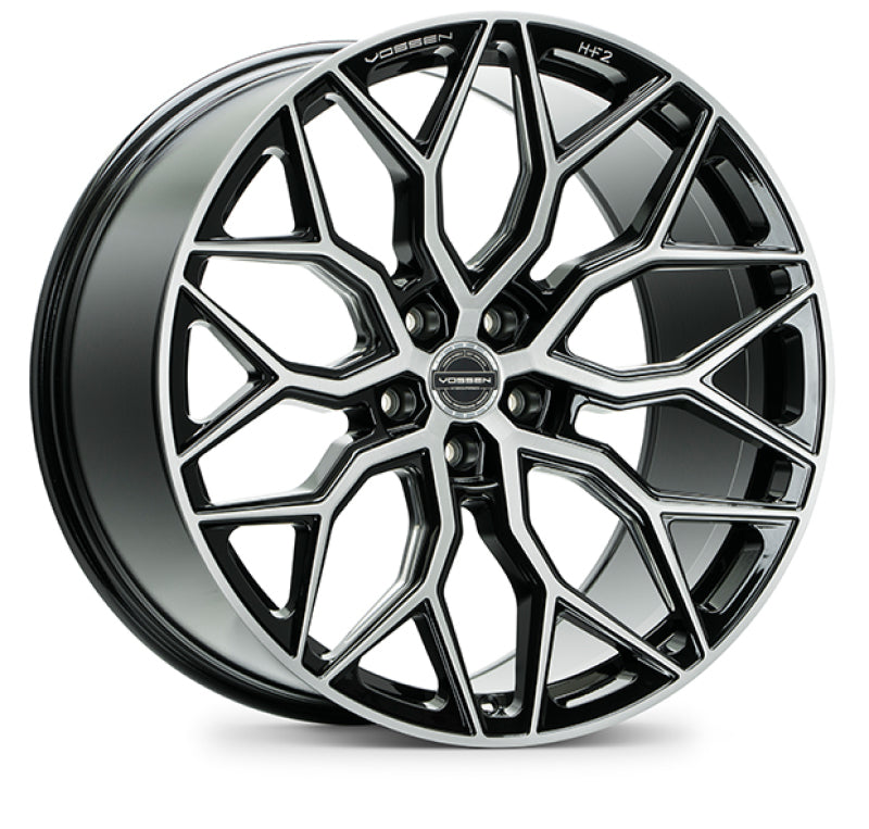 Vossen HF-2 20x10 / 5x120 / ET45 / Deep Face / 72.56 - Brushed Gloss Black Wheel