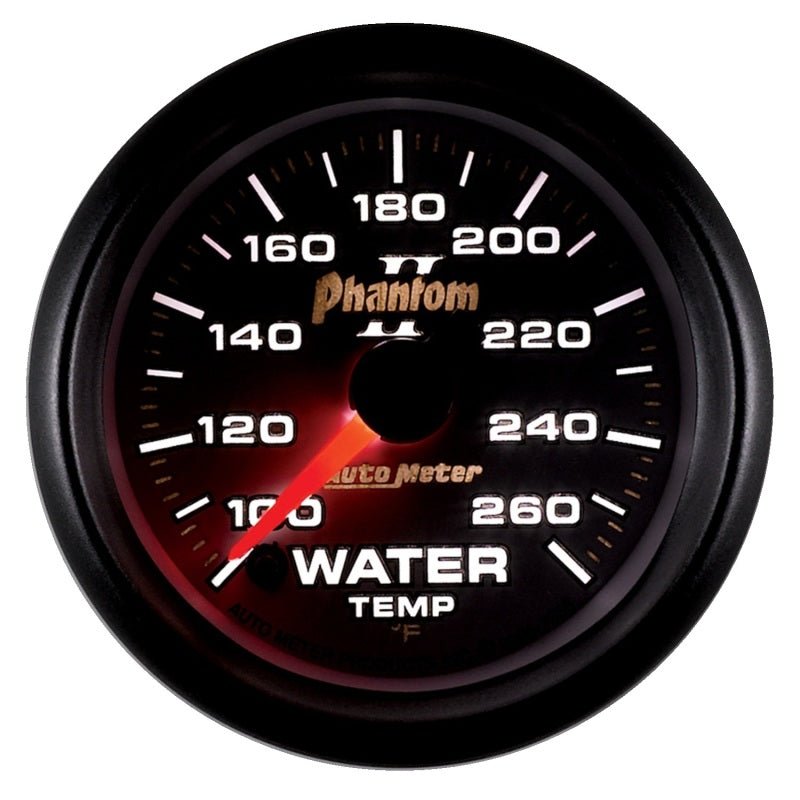 Autometer Phantom II 52mm Full Sweep Electronic 100-260 Deg F Water Temperature Gauge AutoMeter Gauges