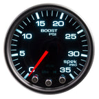 Autometer Spek-Pro Gauge Boost 2 1/16in 35psi Stepper Motor W/Peak & Warn Blacksmoke//Black AutoMeter Gauges