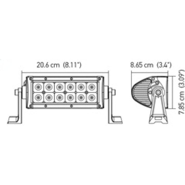 Hella Value Fit Sport 8in Light - 36W Dual Row Flood Beam - LED Hella Light Bars & Cubes