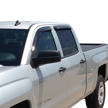 Westin 2014-2018 Chevy Silverado 1500 Crew Cab Wade Slim Wind Deflector 4pc - Smoke