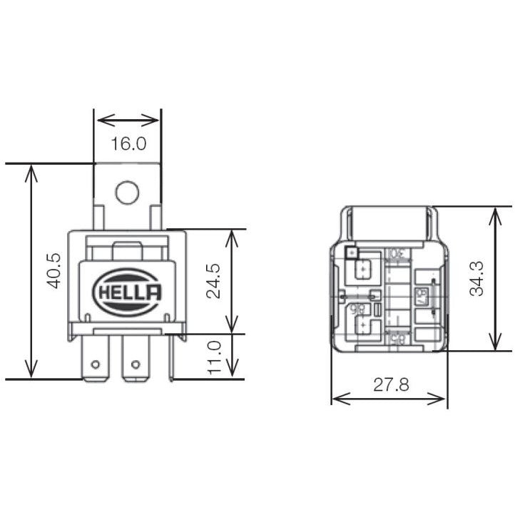 Hella Relay 12V 25A SPST 25A Fuse Bkt Hella Light Accessories and Wiring