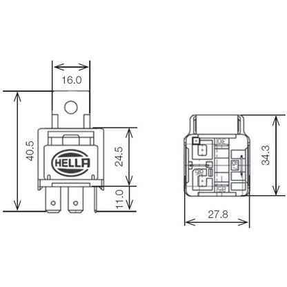 Hella Relay 12V 25A SPST 25A Fuse Bkt Hella Light Accessories and Wiring