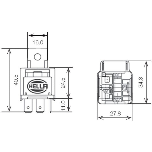 Hella Relay 12V 25A SPST 25A Fuse Bkt Hella Light Accessories and Wiring