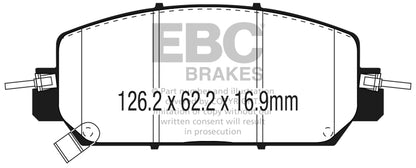 EBC 2017+ Honda Clarity Fuel Cell Greenstuff Front Brake Pads