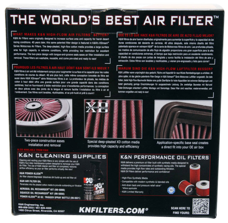 K&N  XStream Motorcross Replacement Air Filter-2013 HONDA CRF450R 449